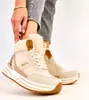 Beżowe sneakersy wysokie ocieplane z kożuszkiem Mirasen